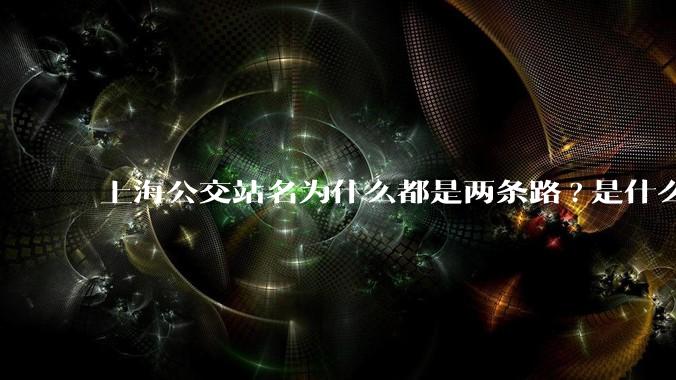 上海公交站名为什么都是两条路?是什么意思？