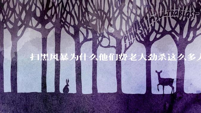 扫黑风暴为什么他们费老大劲杀这么多人不如直接把督导组干掉？