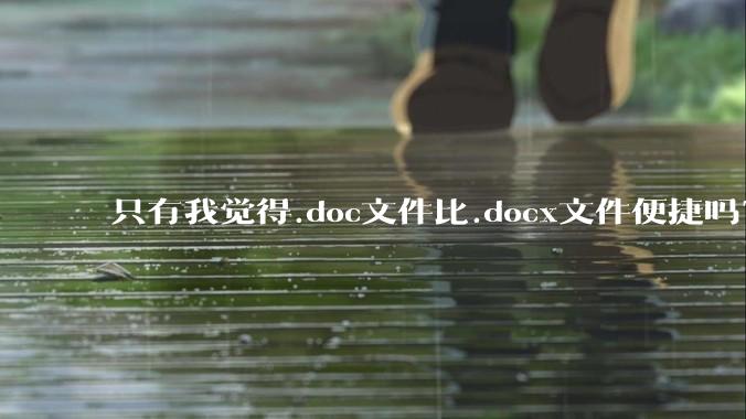 只有我觉得.doc文件比.docx文件便捷吗？